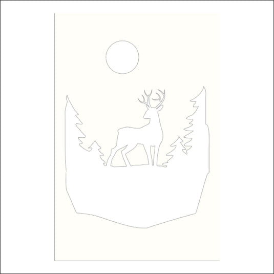 M108 Deer in the Woods - Metal Pole Banner