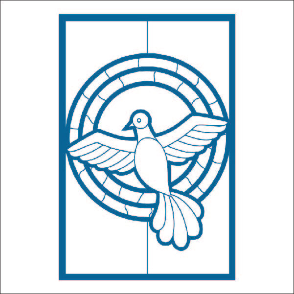 Load image into Gallery viewer, M106 Stained Glass Dove - Metal Pole Banner
