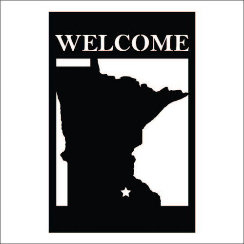 M104 Welcome to Our State - Metal Pole Banner