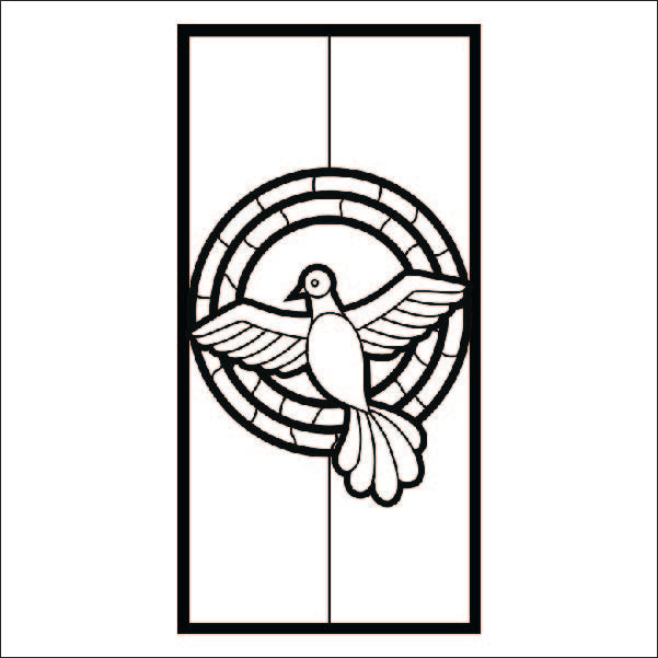 Load image into Gallery viewer, M106 Stained Glass Dove - Metal Pole Banner
