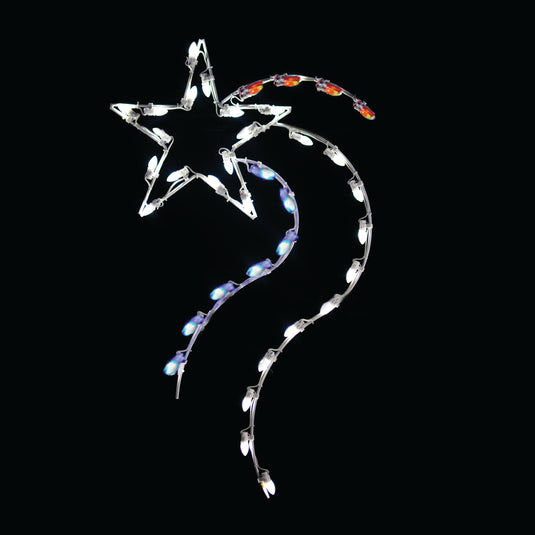 4 ft. Red, White and Blue Designer Star Silhouette Patriotic Pole Mounted Decoration