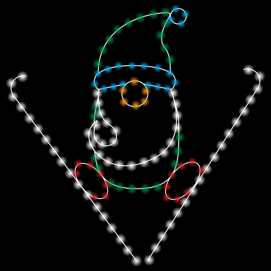 4' Skiing Gnome Silhouette Christmas Ground Mounted Decoration