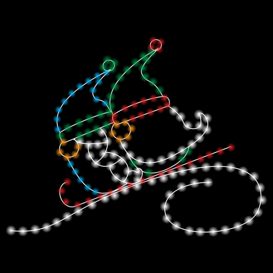 6' Sledding Gnomes Silhouette Christmas Ground Mounted Decoration