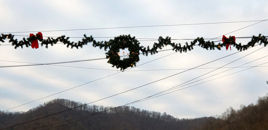 50-ft Triple Candle Wreath Over the Street Christmas Decoration