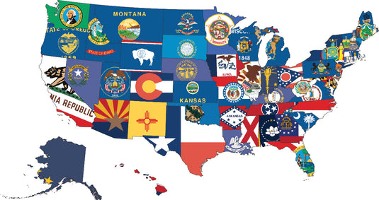 5' x 8' Polyester State Flags - Header & Grommets