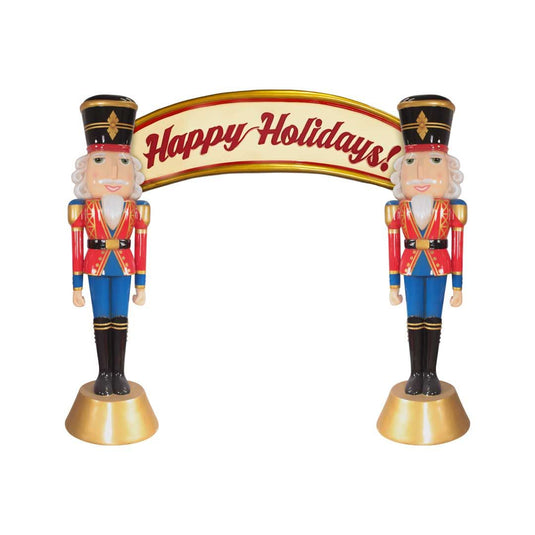 9' American Christmas Nutcracker Archway Fiberglass Decoration (Red and Blue)