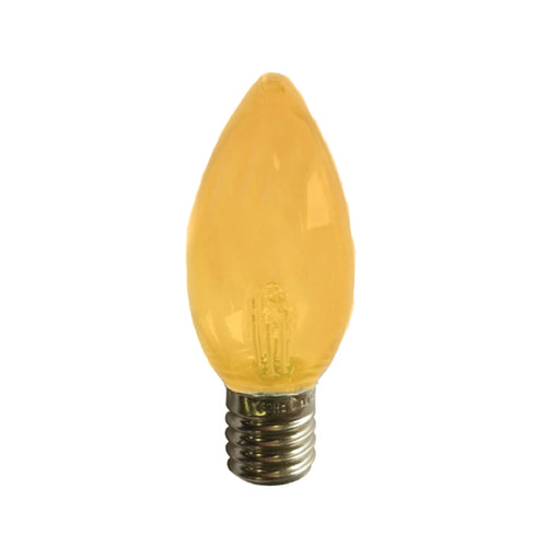 Yellow C9 Transparent LED Light Bulbs - 25/BX