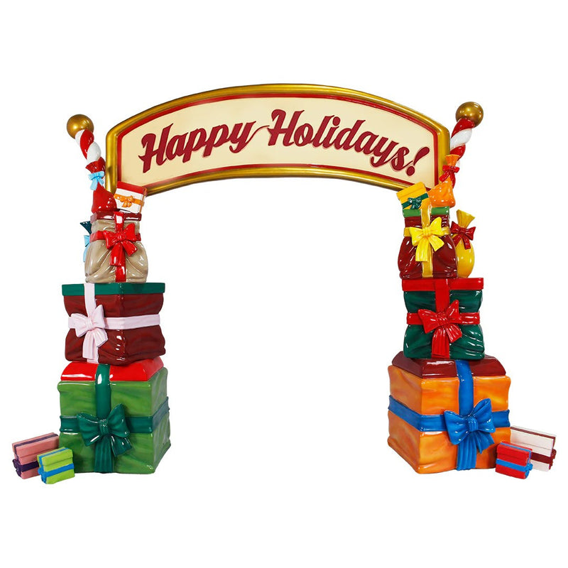 Load image into Gallery viewer, 10&#39; Happy Holidays Gifts Archway Fiberglass Christmas Decoration
