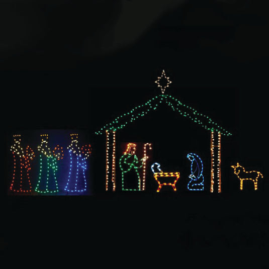 Nativity Spectacular Deluxe with Stable Ground Mount Christmas Decoration