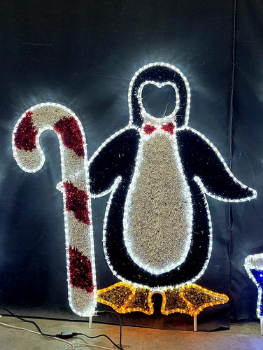 Penguin with Candy Cane Look Through Photo Op