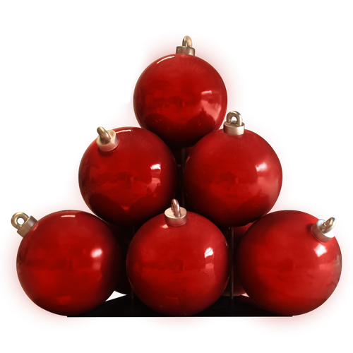 9' Red Christmas Ornament Ball Stack Fiberglass Christmas Decoration