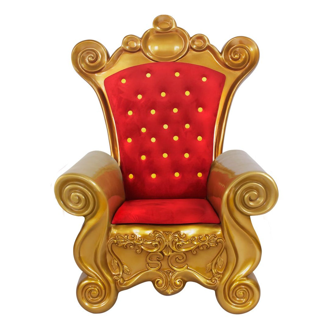 5' Gold and Red Santa Chair Fiberglass Decoration - Display Sales