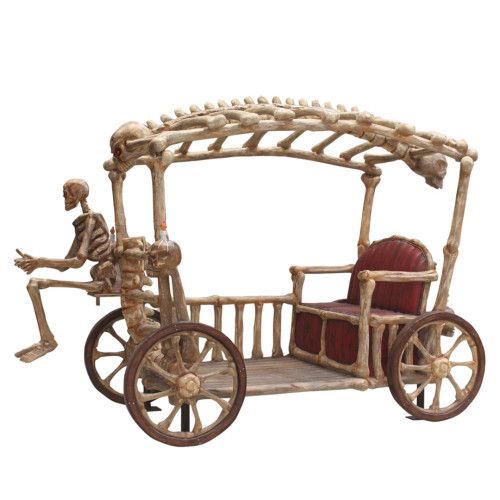 Load image into Gallery viewer, Skeleton Carriage Fiberglass Halloween Decoration
