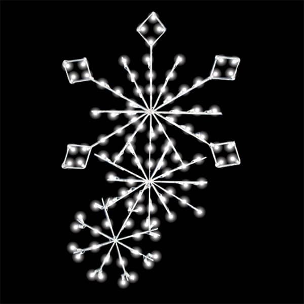 Load image into Gallery viewer, 6 Foot - Cascading Snowflake Pole Mounted Christmas Decoration - White Line
