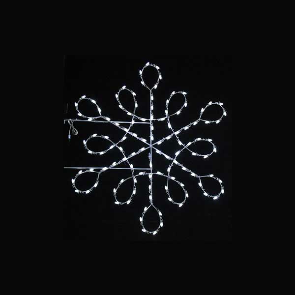 Load image into Gallery viewer, 6 Foot - Spiral Lace Snowflake Pole Mounted Christmas Decoration - White Line
