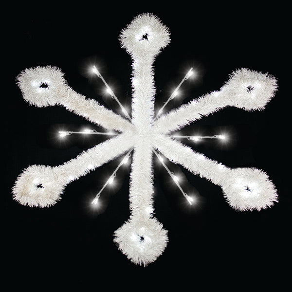 4' Diamond Snowflake Garland Pole Mounted Decoration
