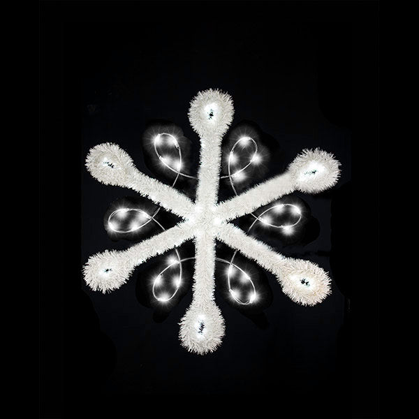 6' Spiral Lace Snowflake Garland Pole Mounted Decoration