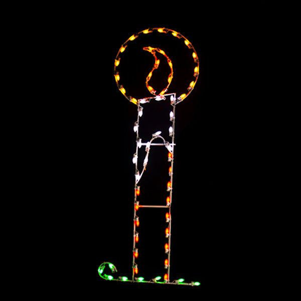 Load image into Gallery viewer, 4&#39; Candle with Halo Silhouette Pole Mount Christmas Light Display
