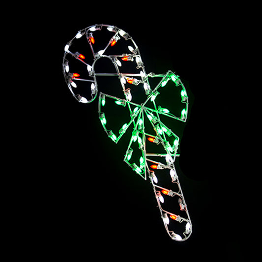 4' Candy Cane with Bow Silhouette