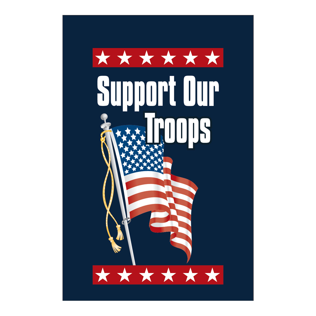 D190 Support Our Troops Garden Flag