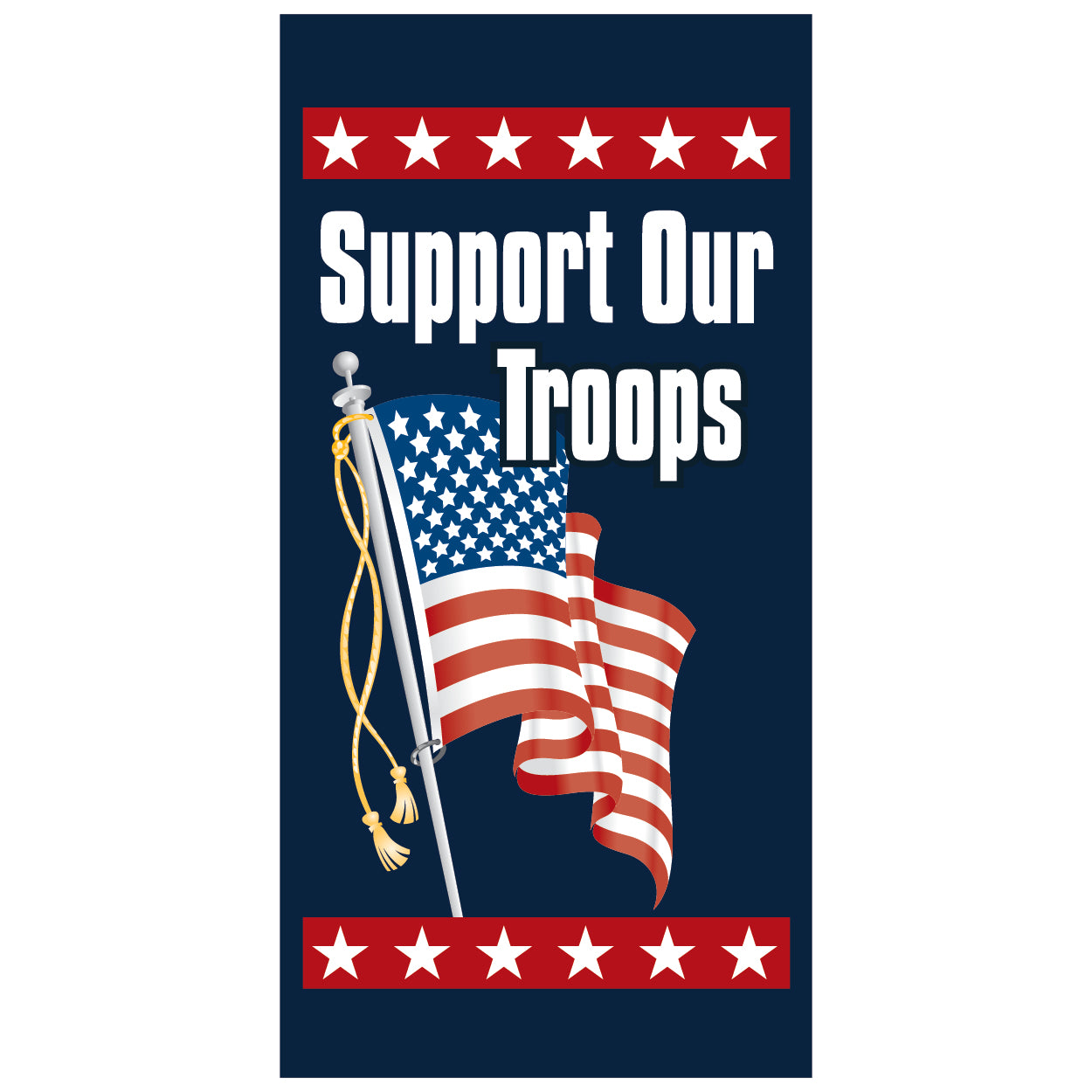 D190 Support Our Troops - Pole Banner