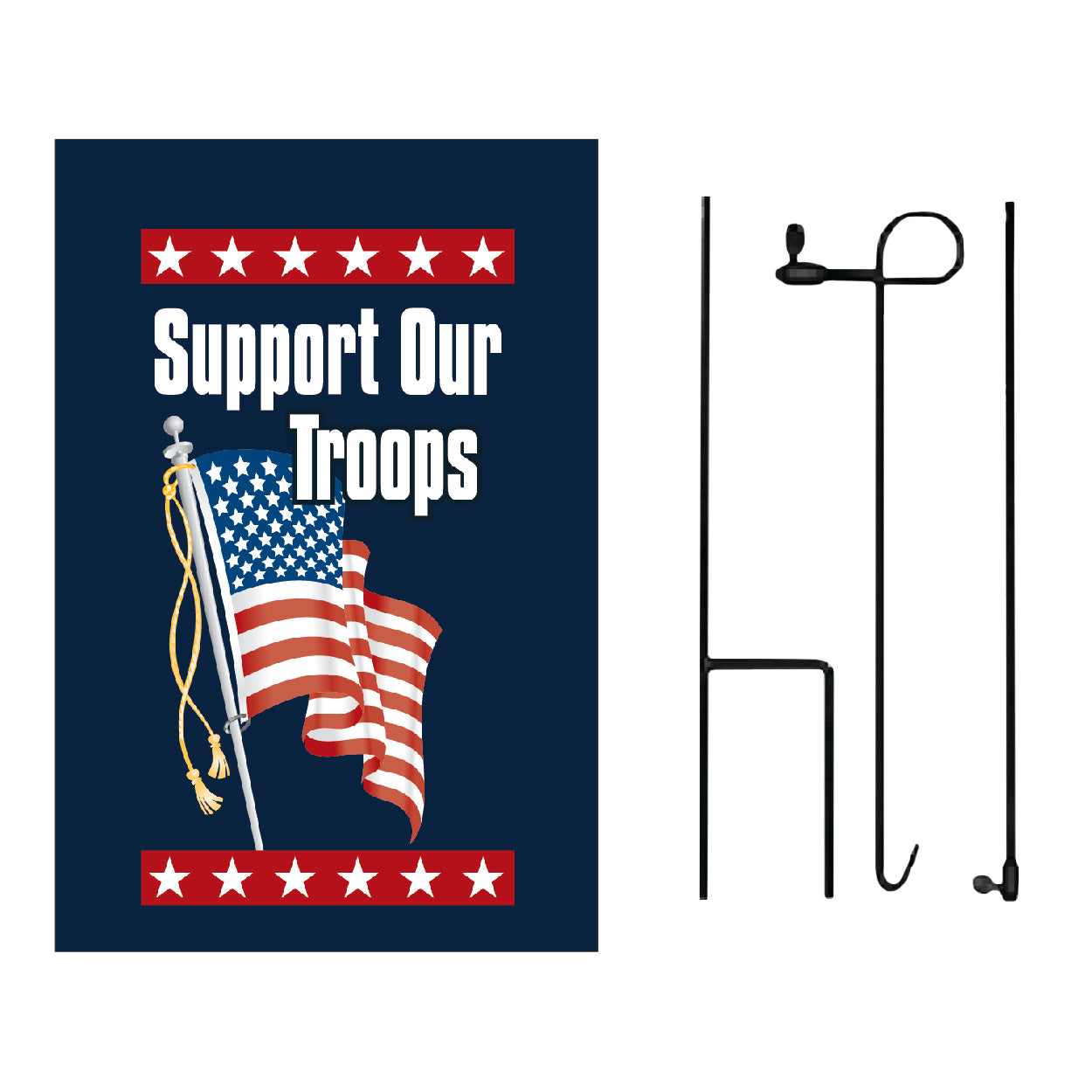 D190 Support Our Troops Garden Flag