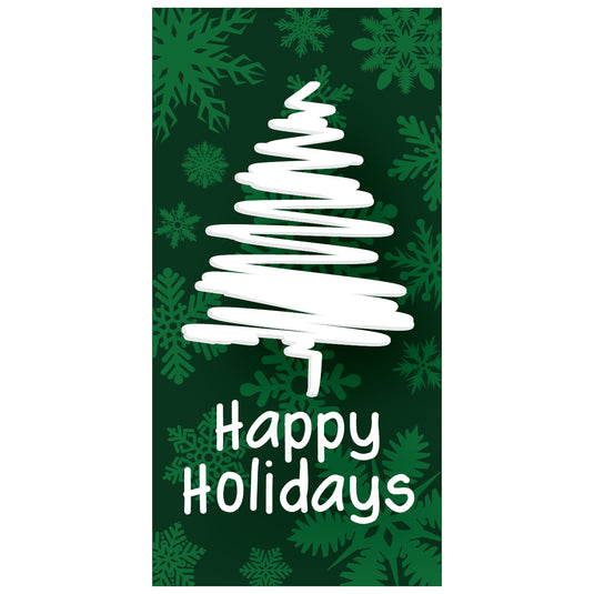D479 Scribble Christmas Tree - Pole Banner