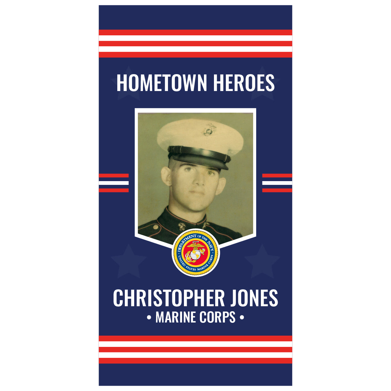 D549 Hometown Hero Flag Stripes - Pole Banner