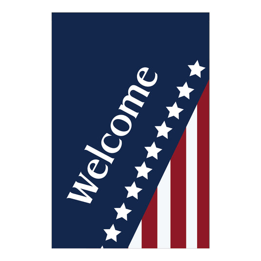 D586 Welcome Stars and Stripes Garden Flag
