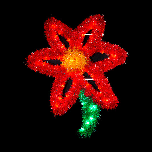 4 foot Poinsettia Pole Mounted Decoration DazzLED