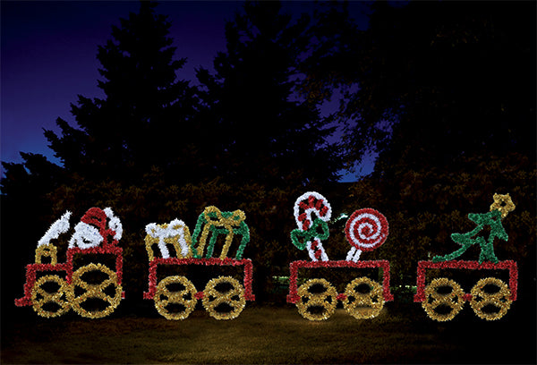 Santa Train Ground Mount Christmas Decoration