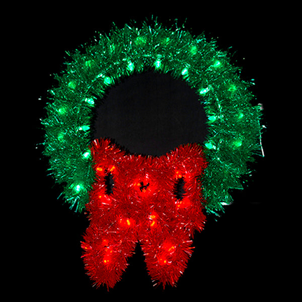 4 foot Wreath with Bow Pole Mounted Decoration DazzLED