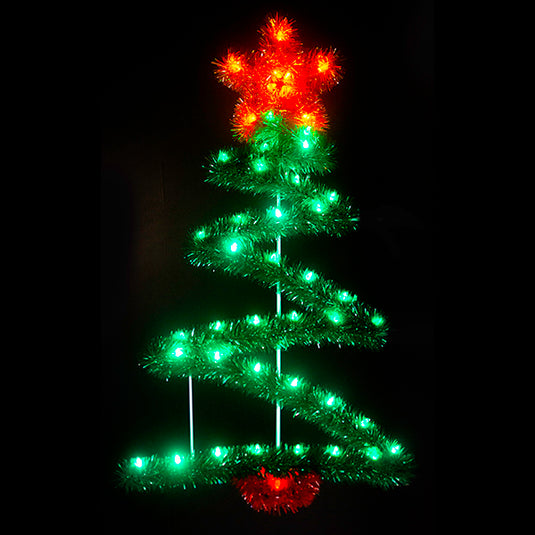 4 foot ZigZag Christmas Tree Pole Mounted Decoration DazzLED