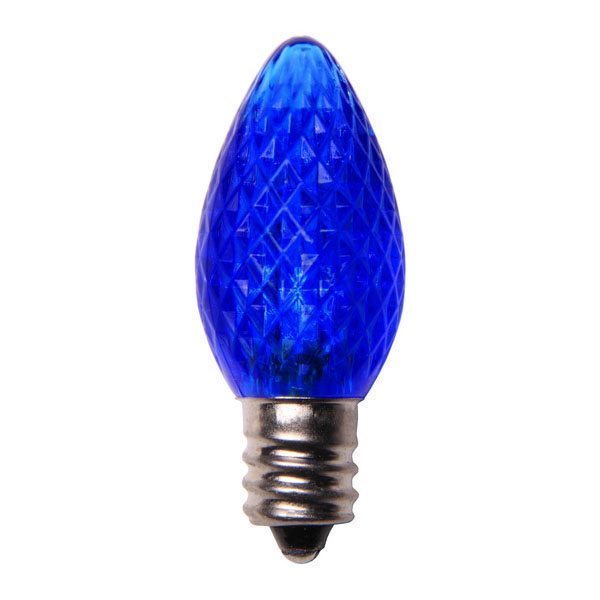 Crystal Cut Blue C7 LED Christmas Light Bulbs