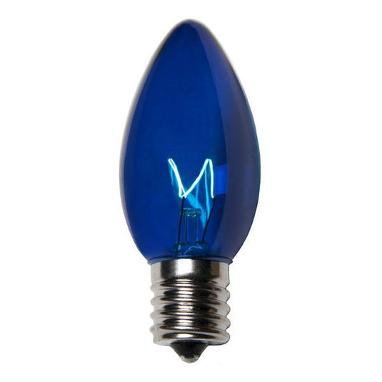Transparent Blue C9 Incandescent Christmas Light Bulbs