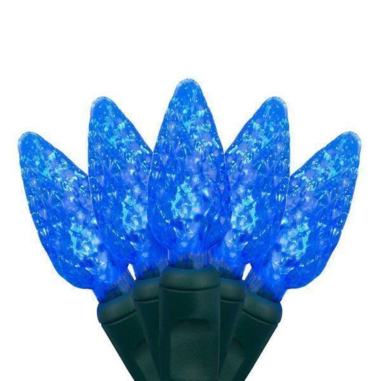 Blue C6 Crystal Cut LED Mini Light Set | Display Sales