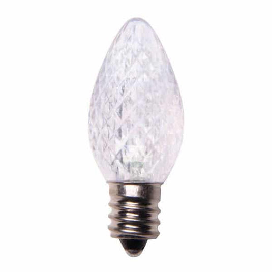 Crystal Cut Cool White C7 LED Christmas Light Bulbs