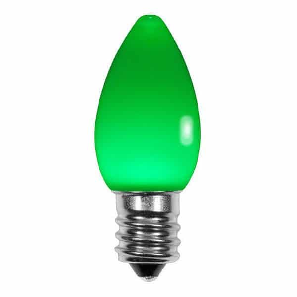 Ceramic Green C7 LED Christmas Light Bulbs