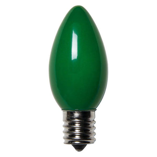 Ceramic Green C9 Incandescent Christmas Light Bulbs