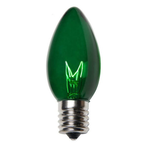 Transparent Green C9 Incandescent Christmas Light Bulbs