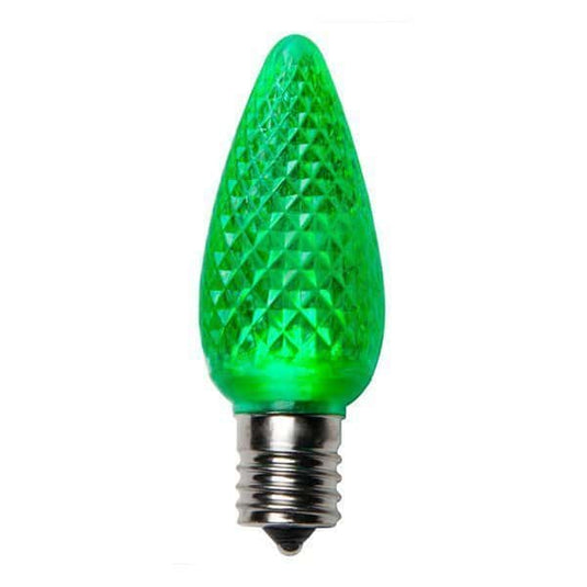 Crystal Cut Green C9 LED Christmas Light Bulbs