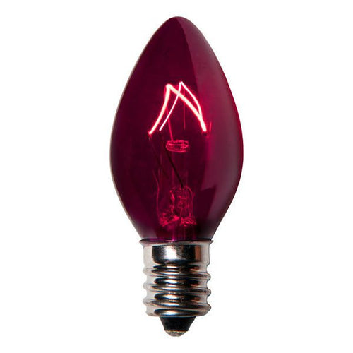 Transparent Purple C7 Incandescent Christmas Light Bulbs