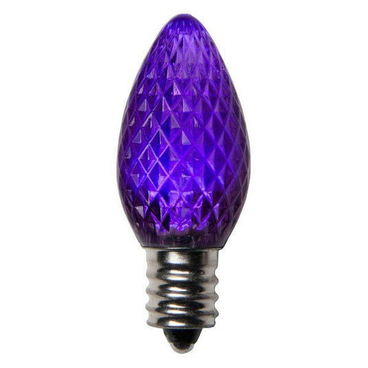 Crystal Cut - Purple C7 LED Christmas Light Bulbs