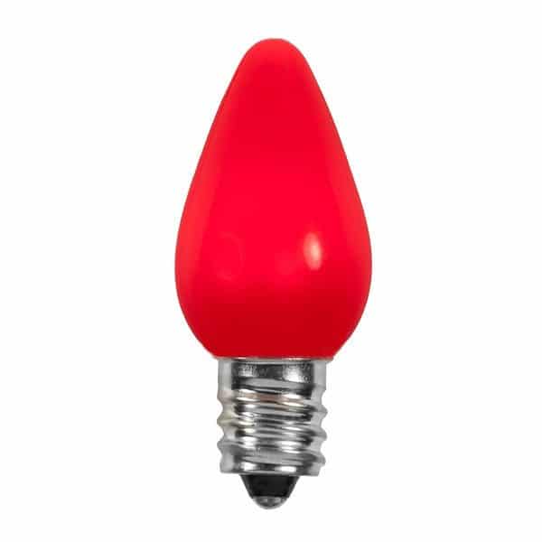 Ceramic Red C7 LED Christmas Light Bulbs