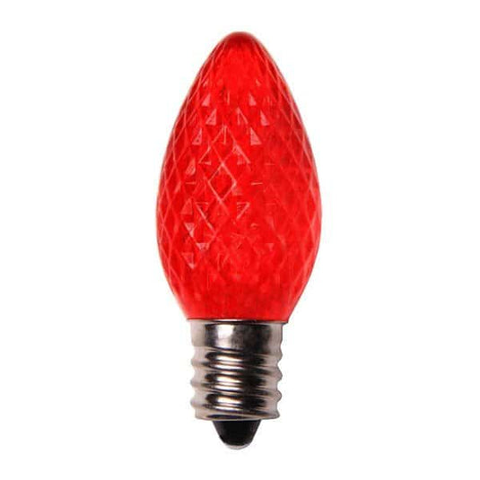 Crystal Cut Red C7 LED Christmas Light Bulbs