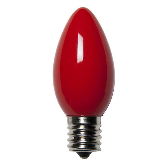 Ceramic Red C9 Incandescent Christmas Light Bulbs