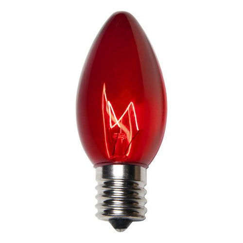 Transparent Red C9 Incandescent Christmas Light Bulbs