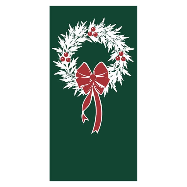 BS611 White Wreath - Pole Banner