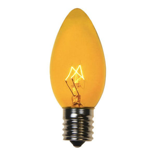 Transparent Yellow C9 Incandescent Christmas Light Bulbs